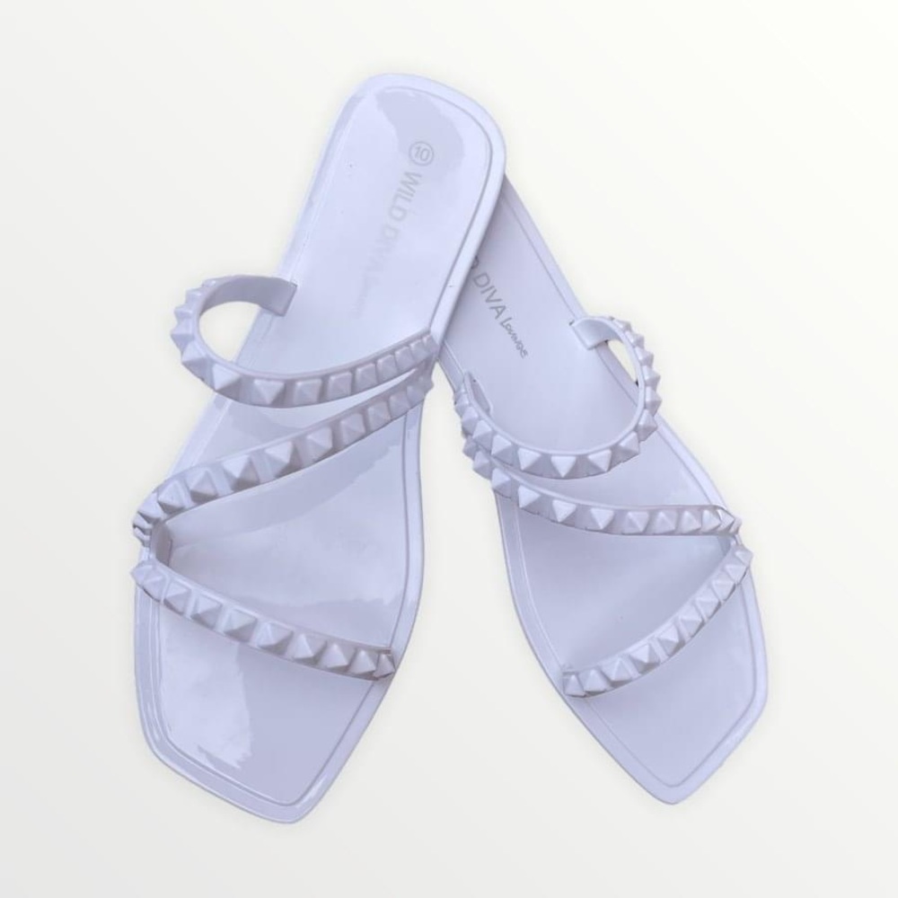 White studded jellies NWT